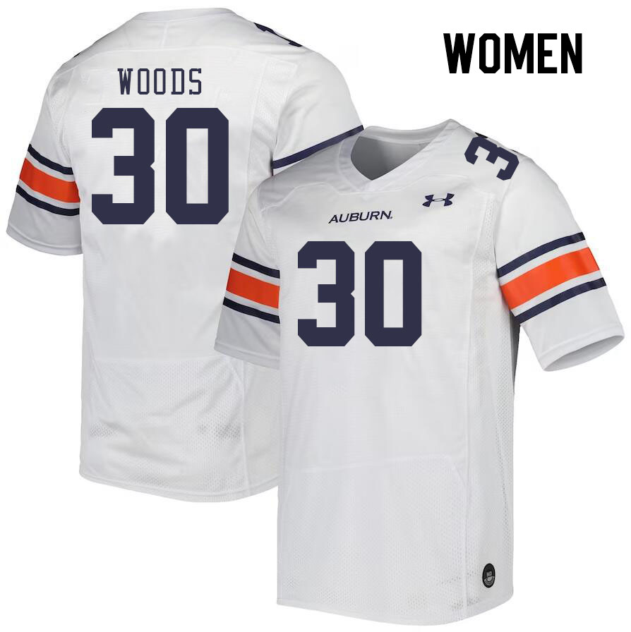 Women #30 Kassidy Woods Auburn Tigers College Football Jerseys Stitched Sale-White - Click Image to Close